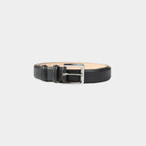 Cordera Classic Belt Black garment-only view with silver buckle