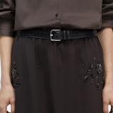 Cordera - Classic Belt - Black Crocodile - Belts - YUCCA, Artistic clothing for women, capsule wardrobe.