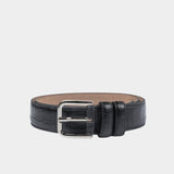 Cordera - Classic Belt - Black Crocodile - Belts - YUCCA, Artistic clothing for women, capsule wardrobe.