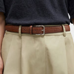 Cordera - Classic Belt - Caramel Crocodile - Belts - YUCCA, Artistic clothing for women, boutique near me, capsule wardrobe.