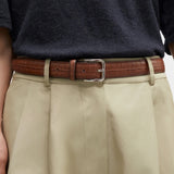 Cordera - Classic Belt - Caramel Crocodile - Belts - YUCCA, Artistic clothing for women, boutique near me, capsule wardrobe.