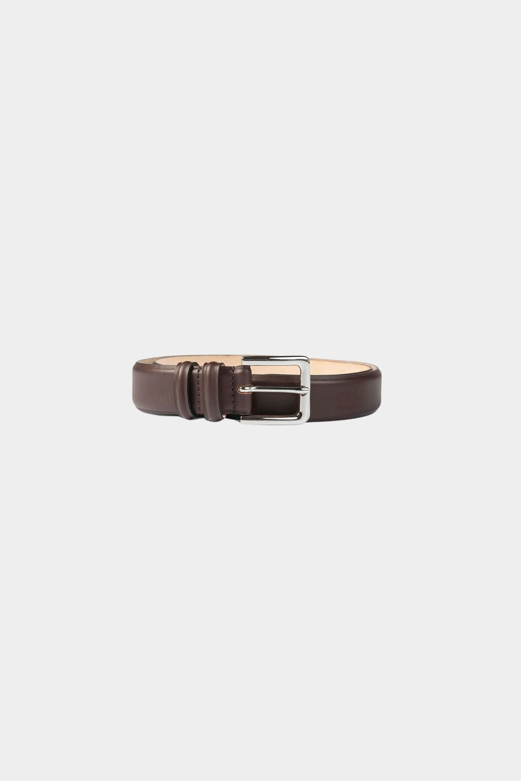 Cordera Classic Belt Prune garment-only view with polished silver buckle
