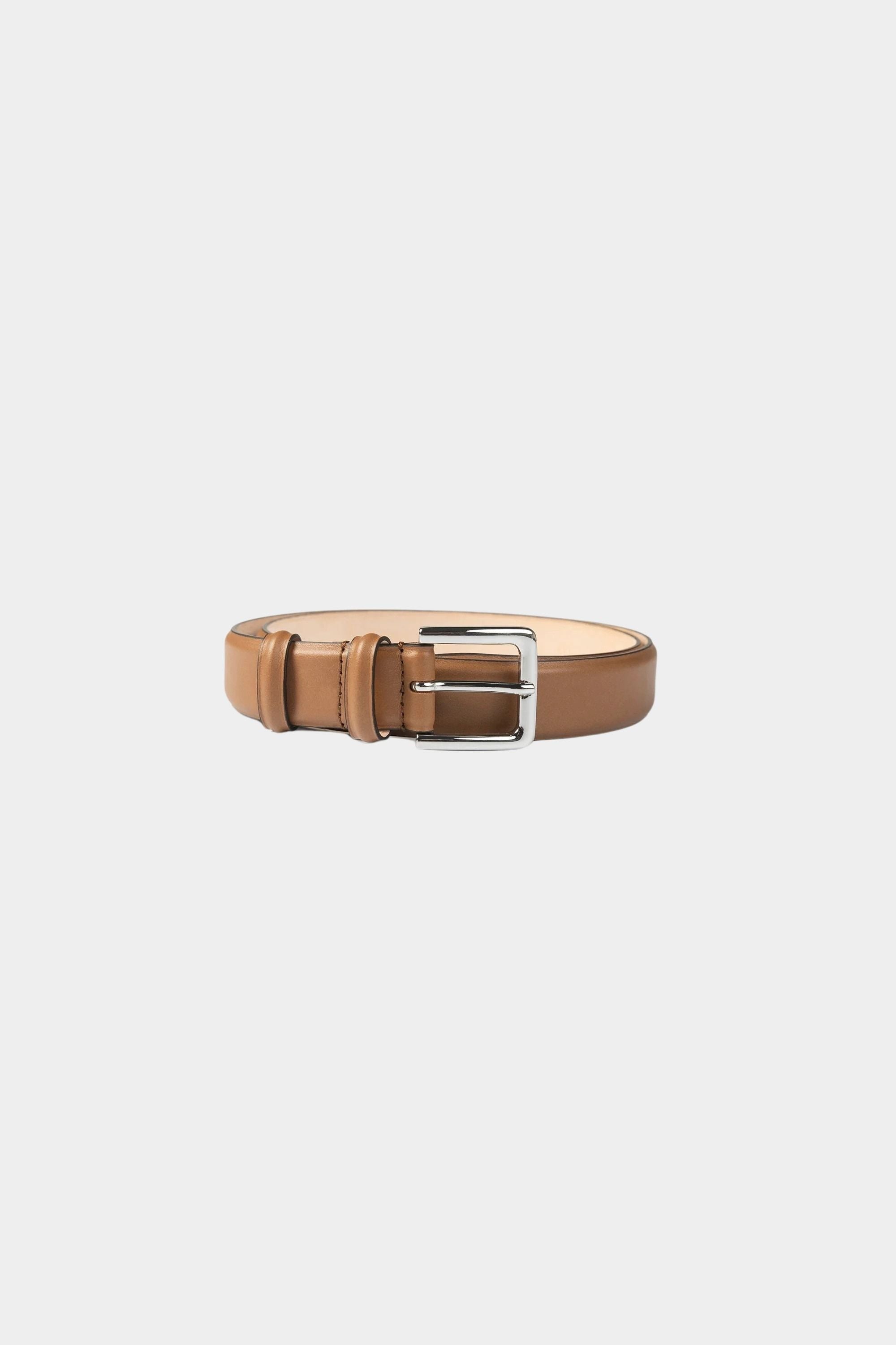 Cordera Classic Belt Tan garment-only view with silver buckle
