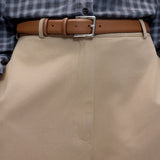 Cordera Classic Belt Tan styled with checked bomber shirt at YUCCA Denver