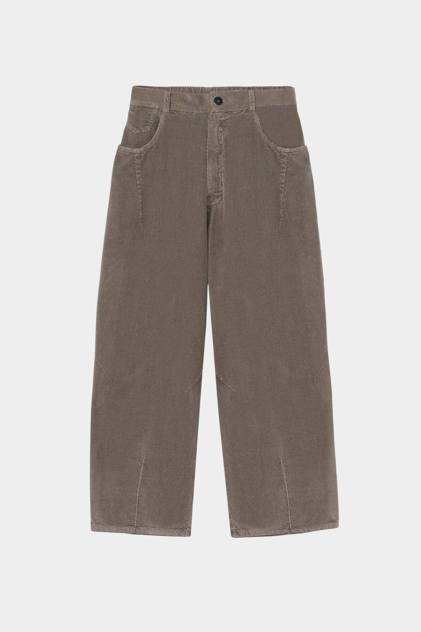 Cordera - Corduroy Baggy Pants - Cobblestone - Pants - YUCCA, chic outfits for women, women’s clothing store Denver.
