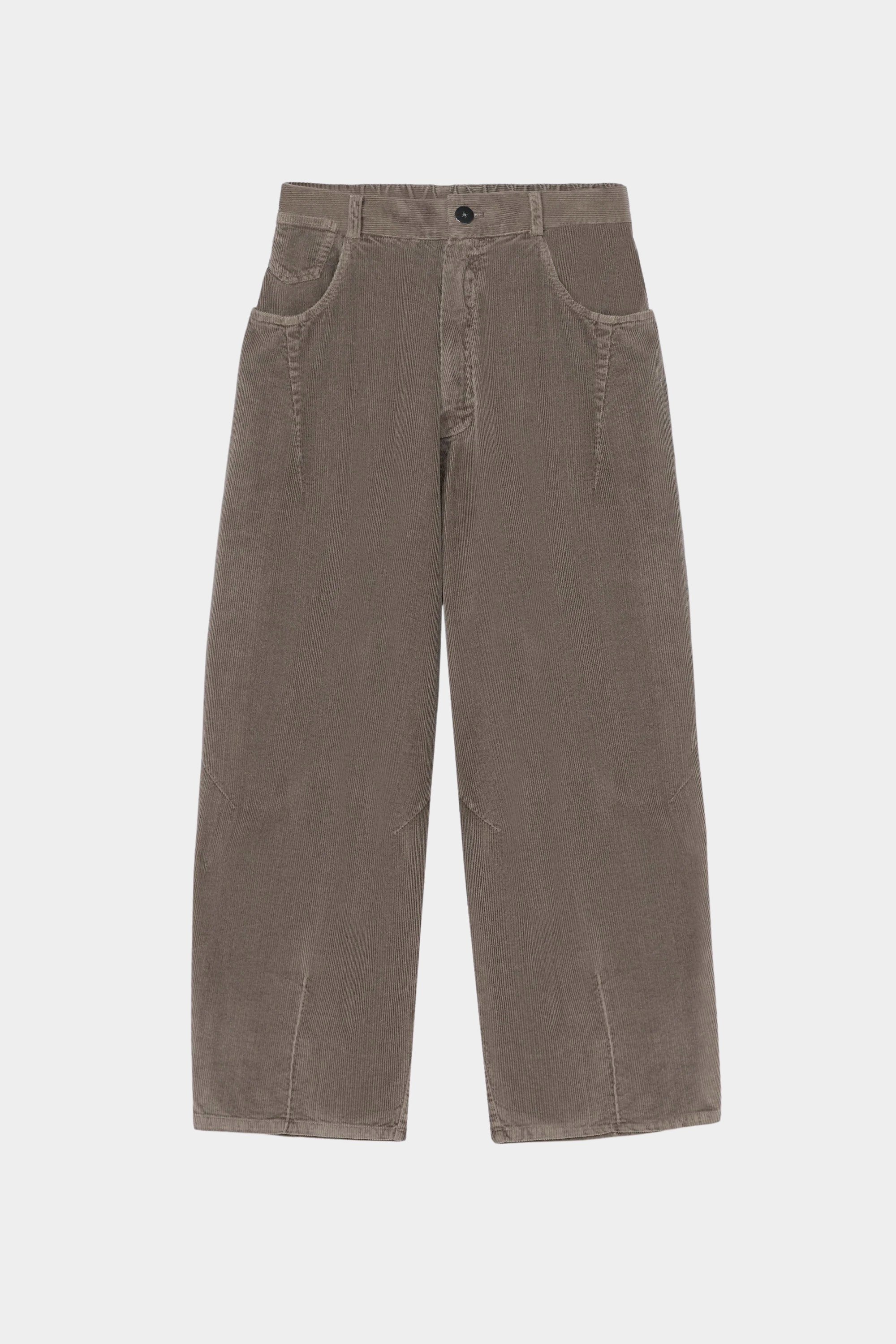 Cordera - Corduroy Baggy Pants - Cobblestone - Pants - YUCCA, chic outfits for women, women’s clothing store Denver.