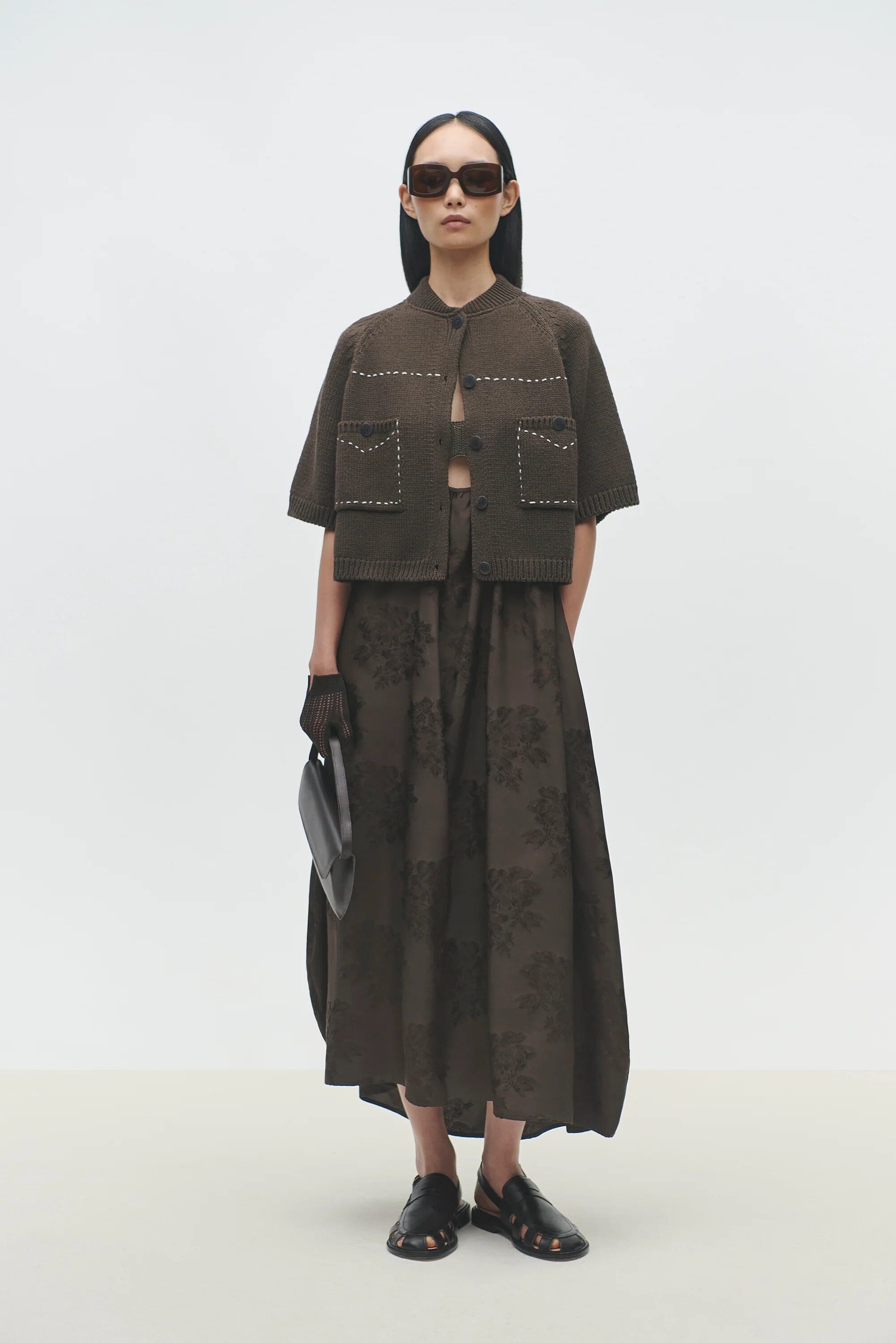 Cordera | Cotton Stitched Top In Brown - SHOP YUCCA Shirts & Tops CORDERA - YUCCA 