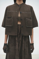 Cordera | Cotton Stitched Top In Brown - SHOP YUCCA Shirts & Tops CORDERA - YUCCA 