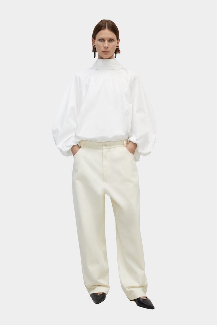 Cordera - Cotton Straight Pants - Natural - Bottoms - YUCCA, Artistic clothing for women, fashion for women over 50.
