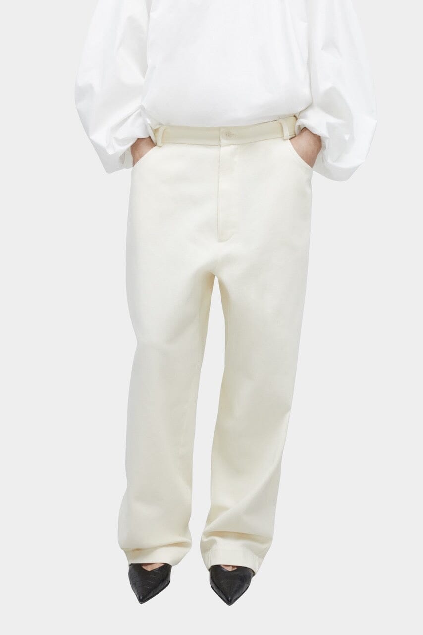 Cordera - Cotton Straight Pants - Natural - Bottoms - YUCCA, Artistic clothing for women, fashion for women over 50.