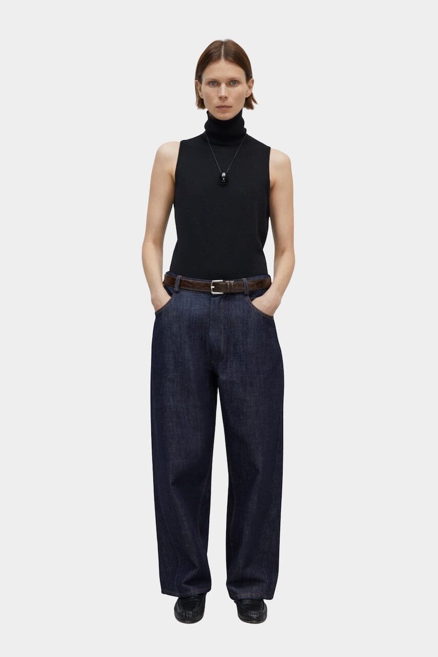 Cordera, Denim Straight Pants - Indigo - YUCCA - Bottoms - Artistic clothing for women, fashion for women over 50.