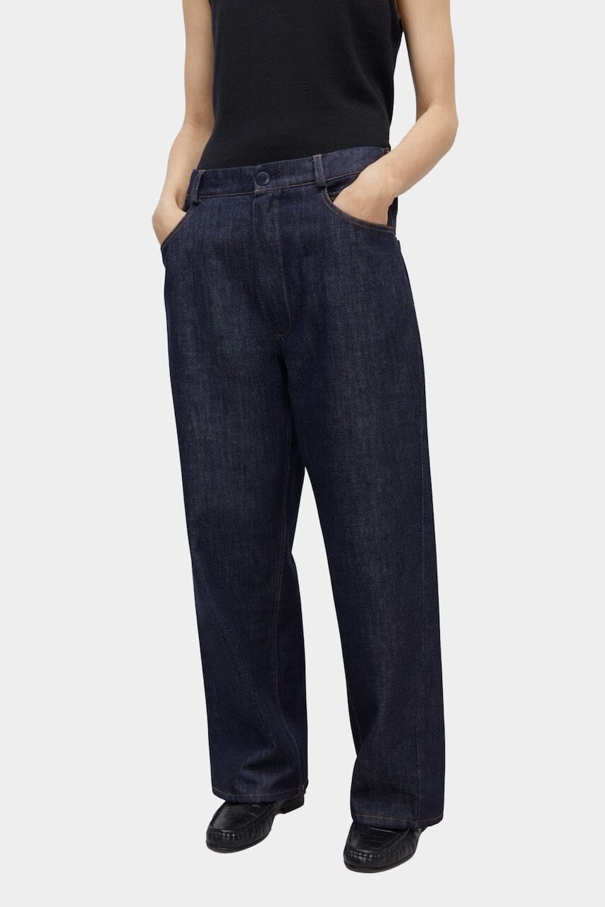 Cordera, Denim Straight Pants - Indigo - YUCCA - Bottoms - Artistic clothing for women, fashion for women over 50.