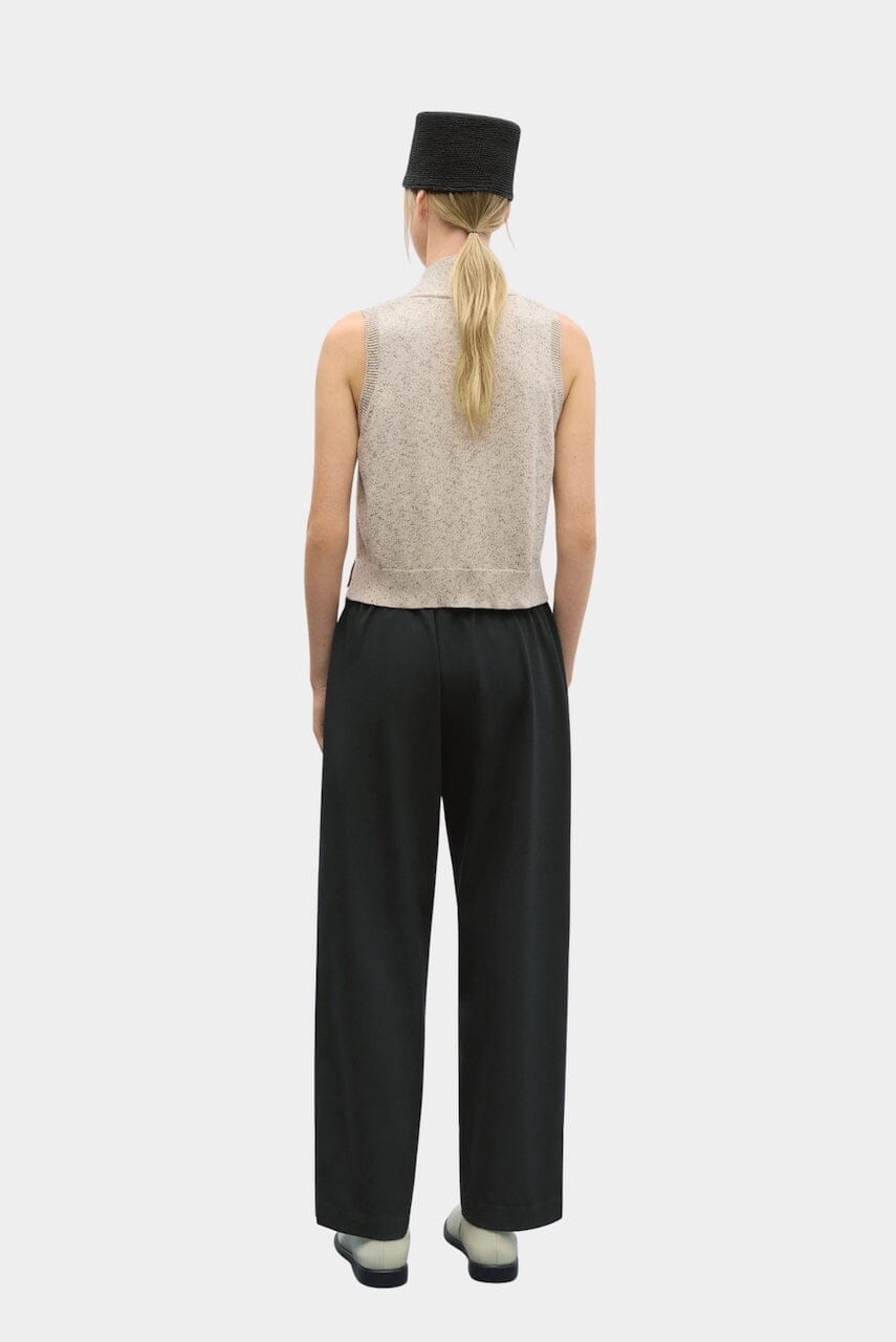 Cordera - Flecked Cotton Vest - Natural - Shirts & Tops - YUCCA, Artistic clothing for women, boutique near me.