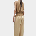 Cordera - Flecked Cotton Waistcoat - Copal - Top & Tees - YUCCA, cool clothes for women, women’s clothing store Denver.