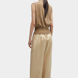 Cordera - Flecked Cotton Waistcoat - Copal - Top & Tees - YUCCA, cool clothes for women, women’s clothing store Denver.