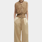Cordera - Flecked Cotton Waistcoat - Copal - Top & Tees - YUCCA, cool clothes for women, women’s clothing store Denver.