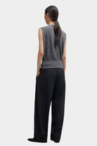 Cordera - Flecked Cotton Waistcoat - Grey - Top & Tees - YUCCA, cool clothes for women, women’s clothing store Denver.