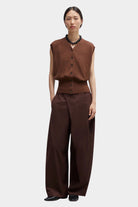 Cordera - Flecked Cotton Waistcoat - Russet - Top & Tees - YUCCA, cool clothes for women, women’s clothing store Denver.