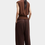 Cordera - Flecked Cotton Waistcoat - Russet - Top & Tees - YUCCA, cool clothes for women, women’s clothing store Denver.