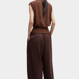 Cordera - Flecked Cotton Waistcoat - Russet - Top & Tees - YUCCA, cool clothes for women, women’s clothing store Denver.