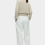 Cordera Flecked Cotton Zip-Up Sweater back view