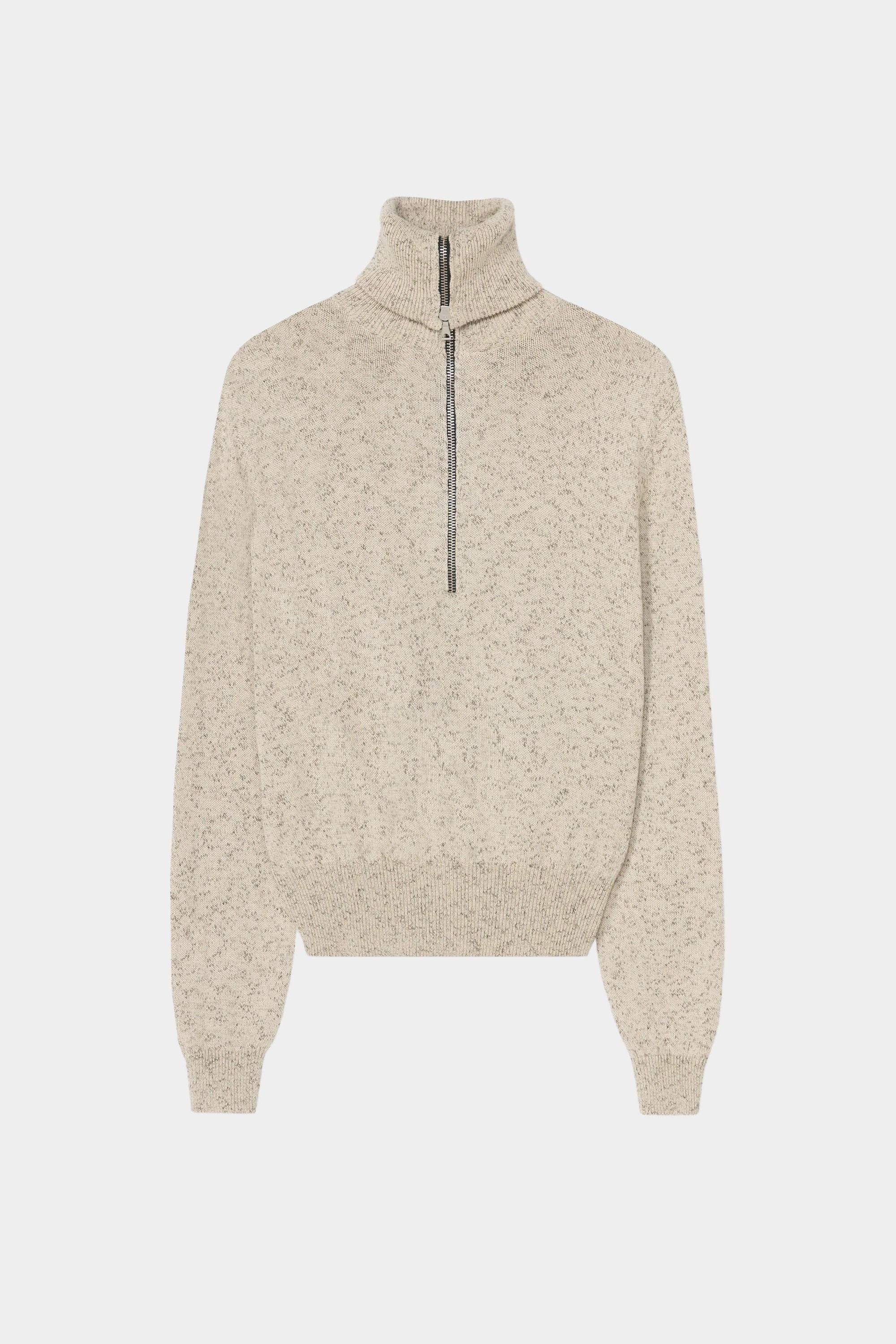 Cordera Flecked Cotton Zip-Up Sweater garment-only view