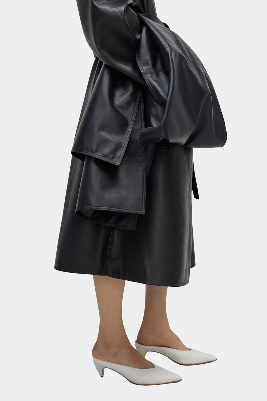 Cordera - Leather Pointy Mules - White - Footwear - YUCCA, women’s luxury shoes, women’s online footwear.