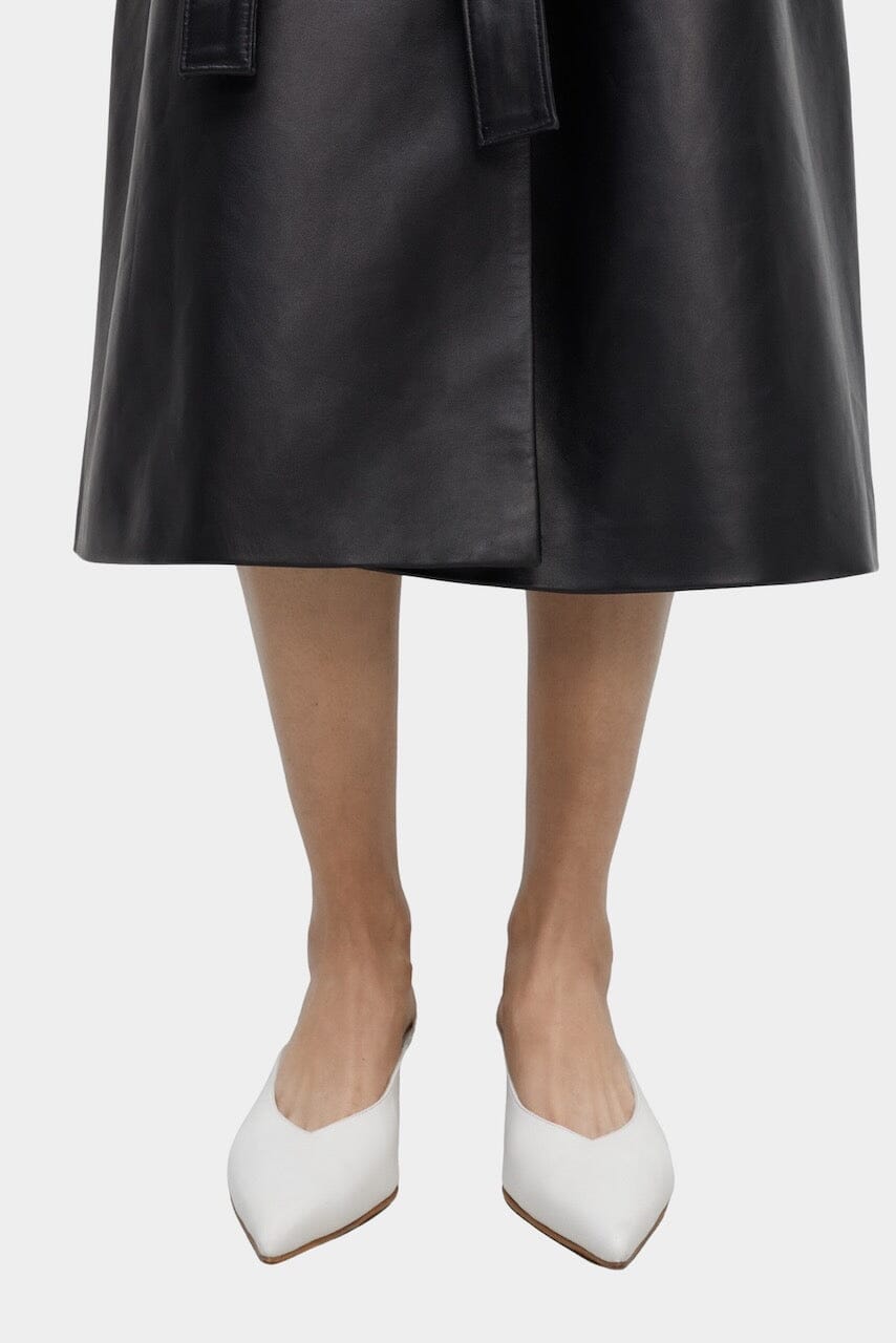 Cordera - Leather Pointy Mules - White - Footwear - YUCCA, women’s luxury shoes, women’s online footwear.