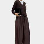 Cordera Maxi Pants Brown wide-leg Lyocell blend pants at YUCCA Denver