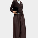 Cordera Maxi Pants Brown wide-leg Lyocell blend pants at YUCCA Denver