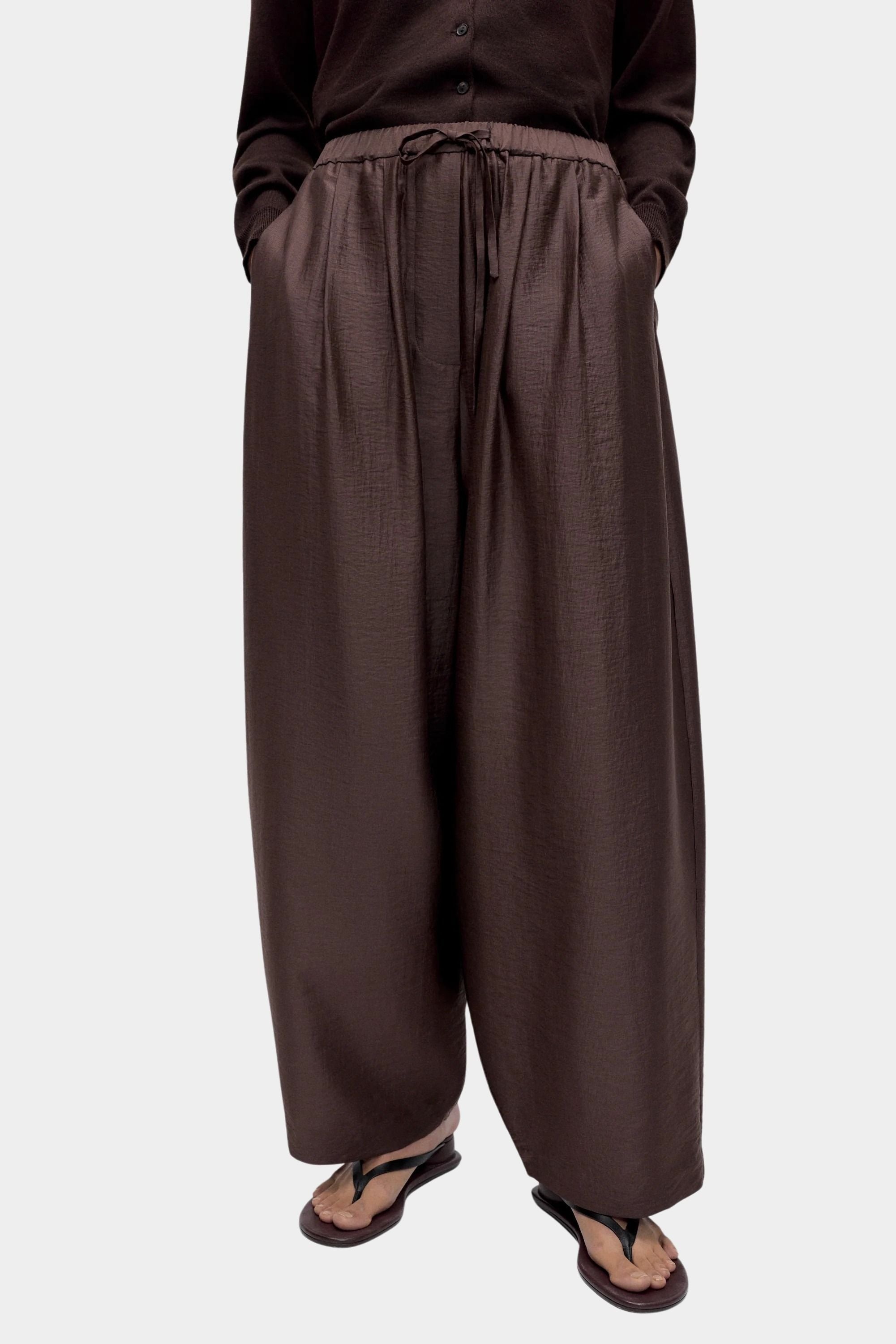 Cordera Maxi Pants Brown full-length front view
