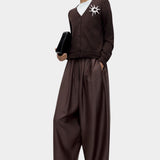 Cordera Merino Wool Button Cardigan full-length outfit view