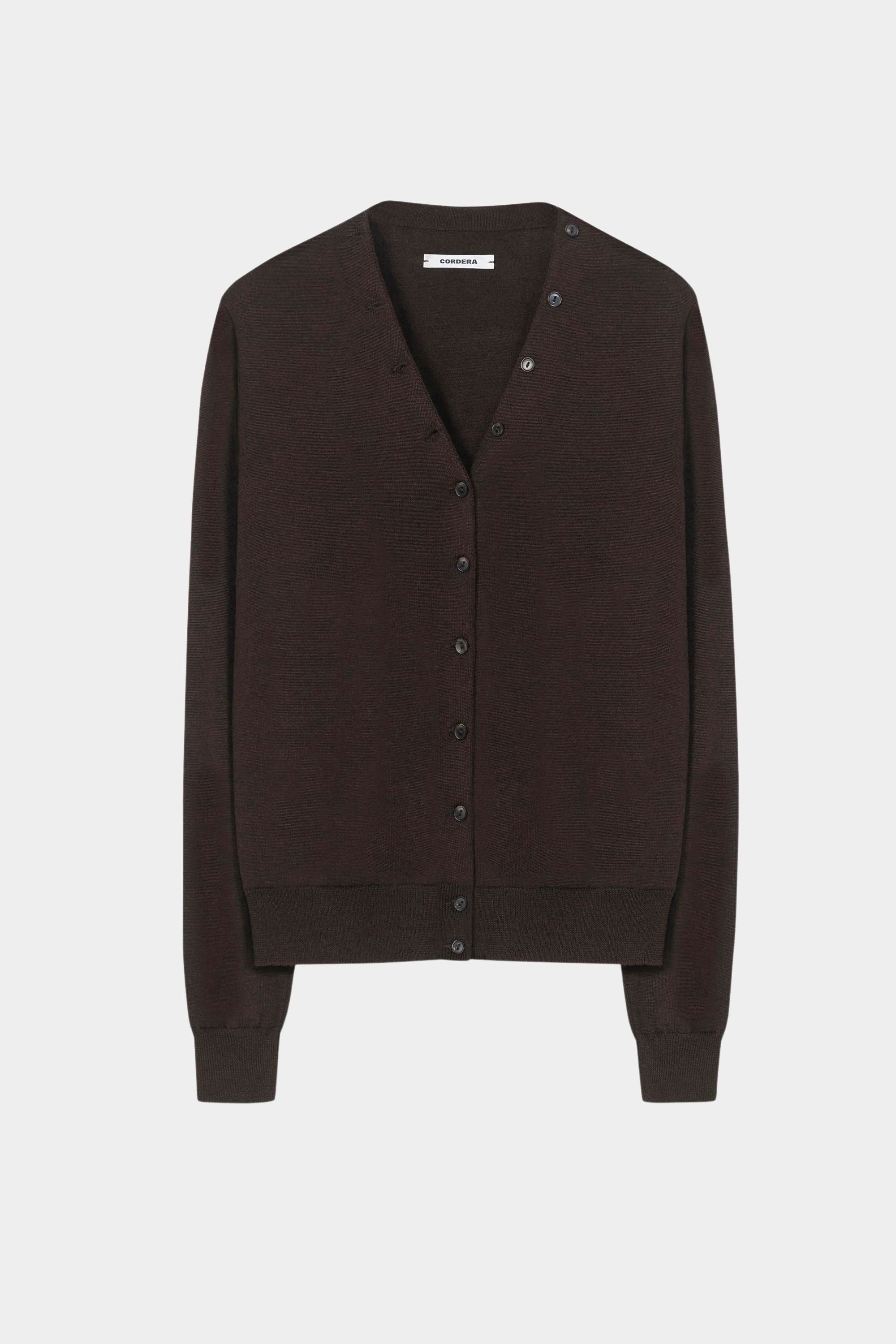 Cordera Merino Wool Button Cardigan garment-only view
