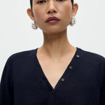 Cordera Merino Wool Button Cardigan neckline and button detail