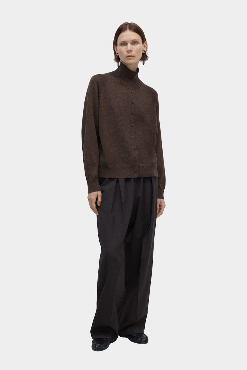 Cordera - Merino Wool Buttoned Sweater - Espresso - Knitwear - YUCCA, Yucca store Denver, women’s high quality sweaters.