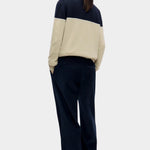 Cordera Merino Wool Colorblock Cardigan back view
