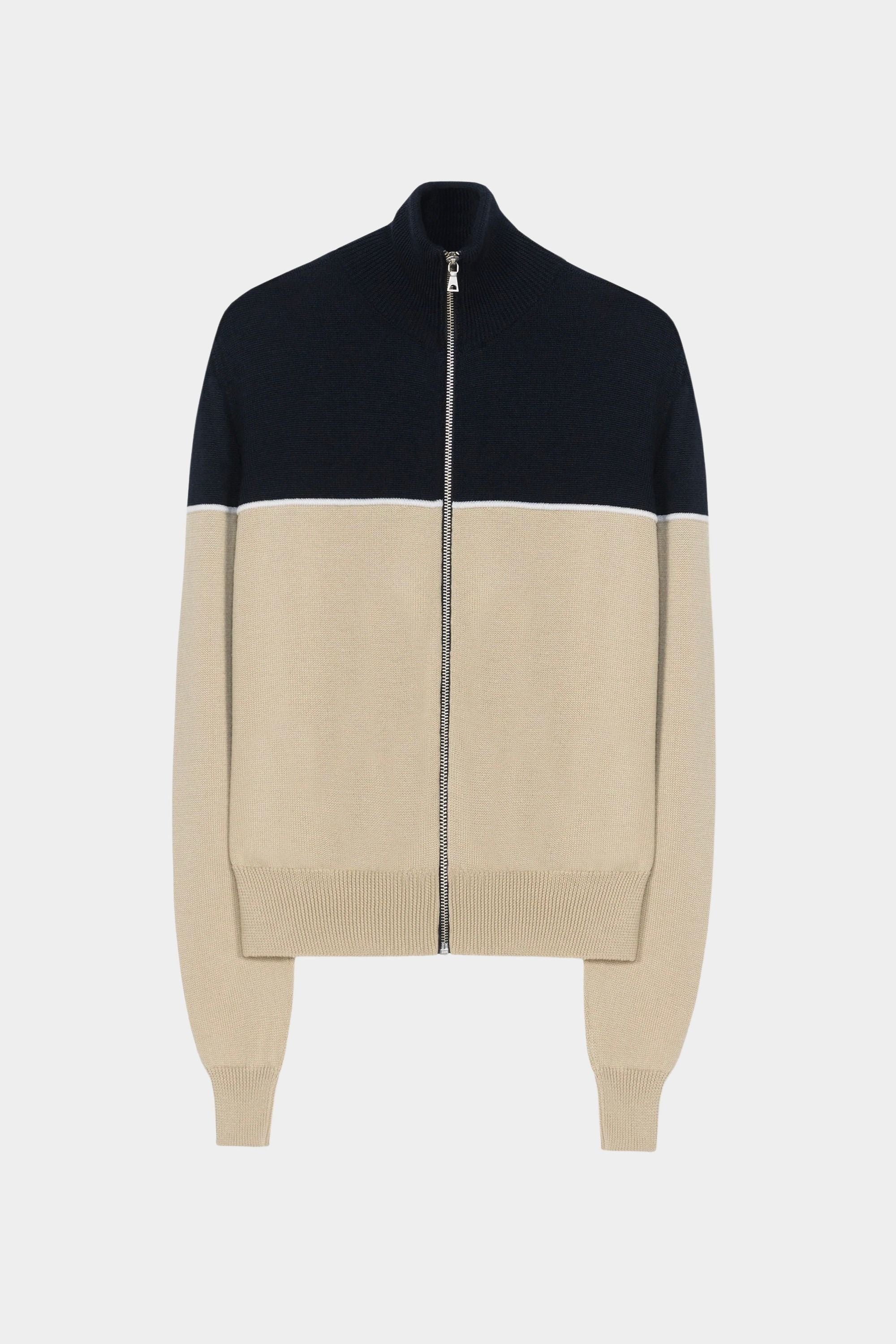 Cordera Merino Wool Colorblock Cardigan garment-only view