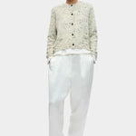 Cordera Merino Wool Flecked Cardigan natural front view at YUCCA Denver