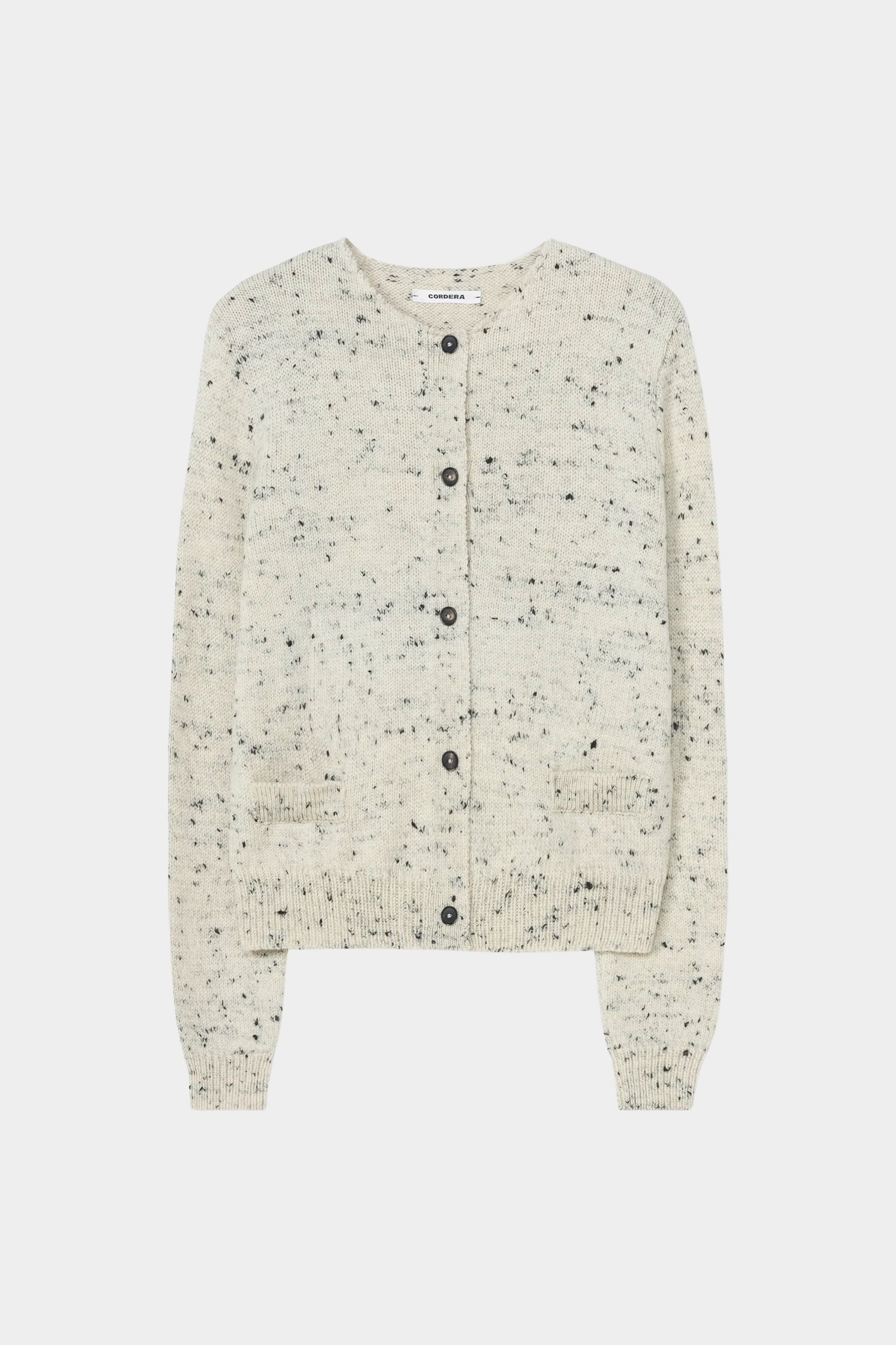 Cordera Merino Wool Flecked Cardigan garment-only view
