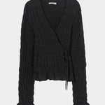 Cordera - Merino Wool Gathered Cardigan - Anthracite - Sweaters & Knitwear - YUCCA, women’s clothing store Denver.
