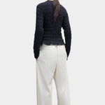 Cordera - Merino Wool Gathered Cardigan - Anthracite - Sweaters & Knitwear - YUCCA, women’s clothing store Denver.