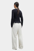 Cordera - Merino Wool Gathered Cardigan - Anthracite - Sweaters & Knitwear - YUCCA, women’s clothing store Denver.