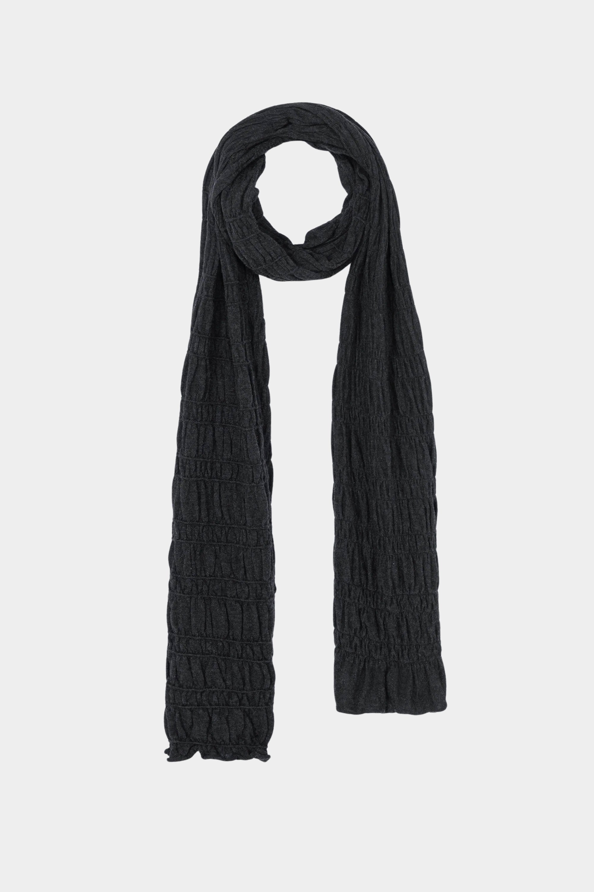 Cordera - Merino Wool Gathered Wrap - Anthracite - Accessories - YUCCA, chic women's clothes, women’s clothing store Denver.