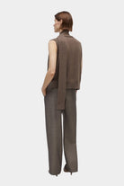 Cordera | Merino Wool Lace Waistcoat In Taupe - SHOP YUCCA Shirts & Tops CORDERA - YUCCA 