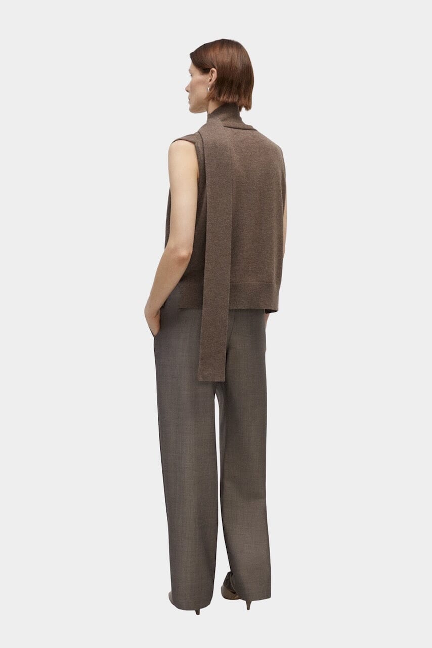 Cordera | Merino Wool Lace Waistcoat In Taupe - SHOP YUCCA Shirts & Tops CORDERA - YUCCA 
