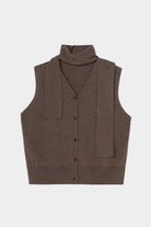 Cordera | Merino Wool Lace Waistcoat In Taupe - SHOP YUCCA Shirts & Tops CORDERA - YUCCA 
