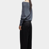Cordera - Merino Wool Off Shoulder Sweater - Grey - Sweaters & Knitwear - YUCCA, chic clothes, women’s clothing store Denver.