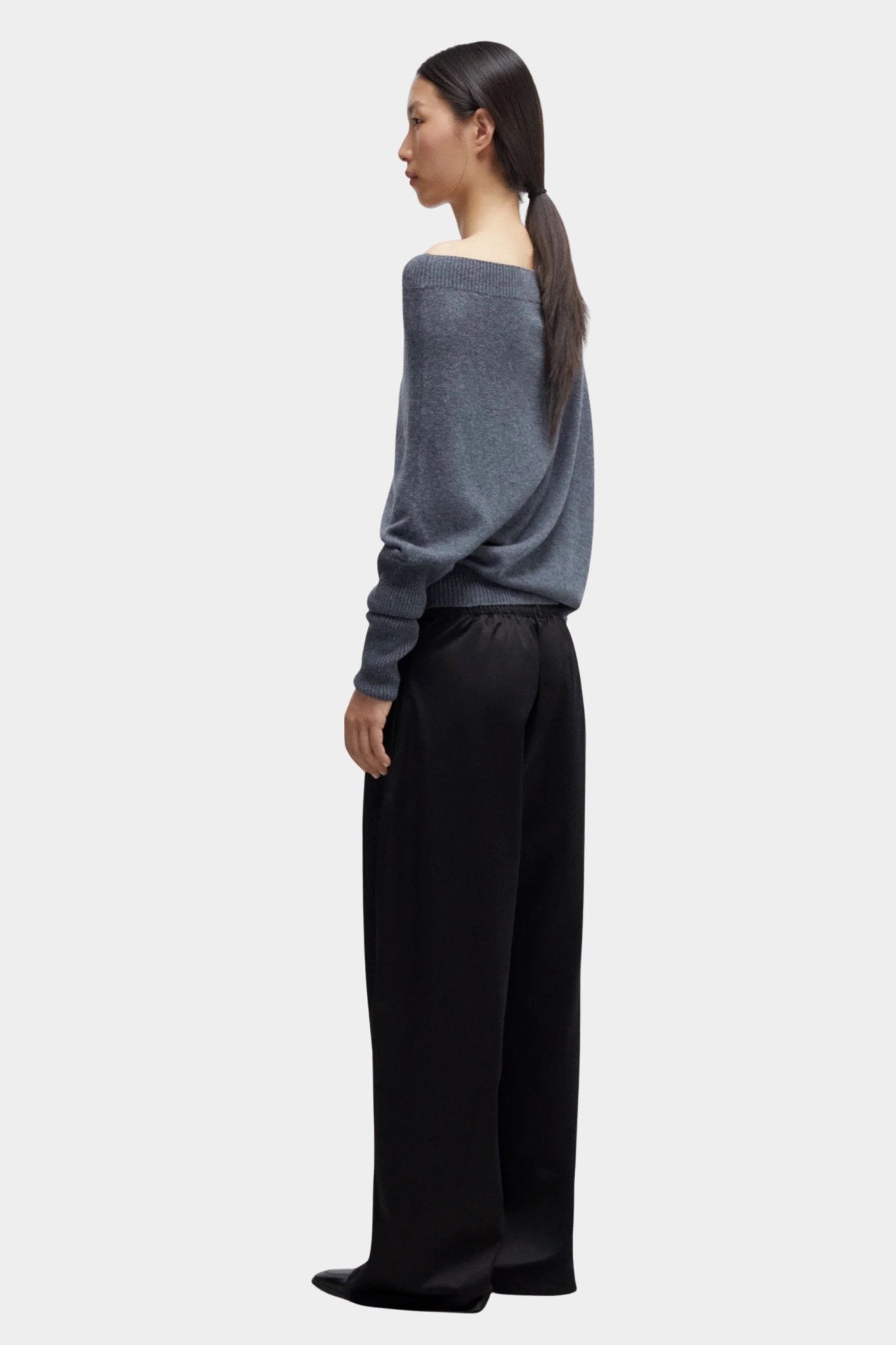 Cordera - Merino Wool Off Shoulder Sweater - Grey - Sweaters & Knitwear - YUCCA, chic clothes, women’s clothing store Denver.