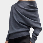 Cordera - Merino Wool Off Shoulder Sweater - Grey - Sweaters & Knitwear - YUCCA, chic clothes, women’s clothing store Denver.