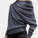 Cordera - Merino Wool Off Shoulder Sweater - Grey - Sweaters & Knitwear - YUCCA, chic clothes, women’s clothing store Denver.